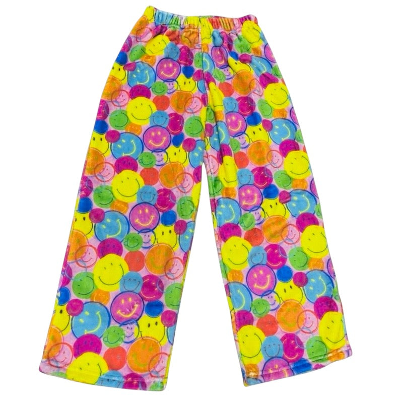 Macaron + Me Plush Lounge Pant-Neon Smiles