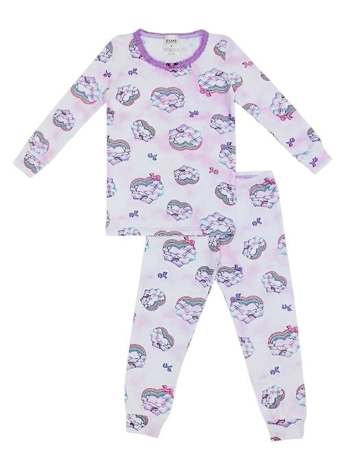 Esme Girls Pajamas 2pc Unicorn Love Set