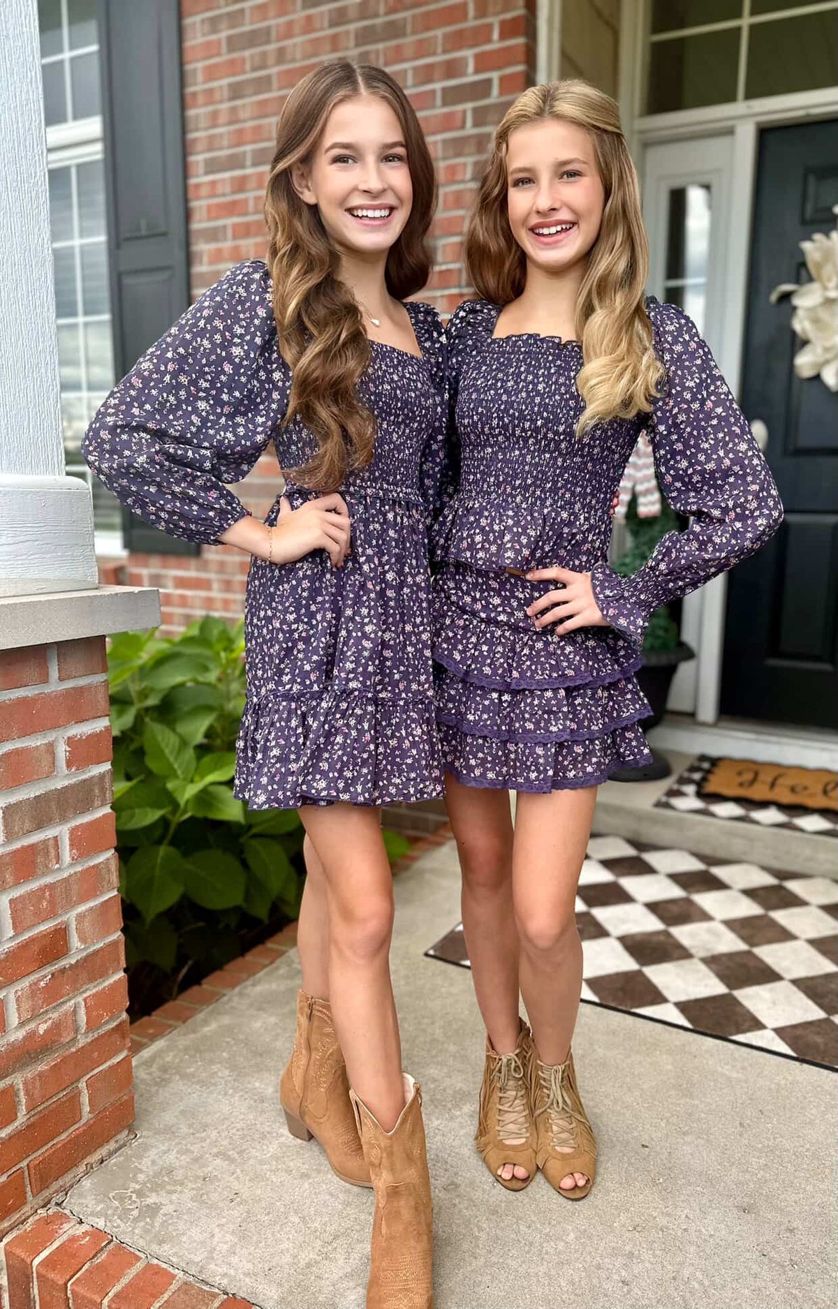 KatieJ NYC Tween Melody Ruffled Lace Trim Skirt- Midnight Ditsy