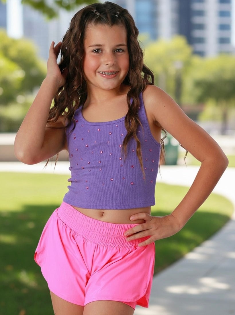 Mia New York Purple Sprinkled Top