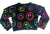 Flowers By Zoe Black Happy Face Print Pullover Sweatshirt