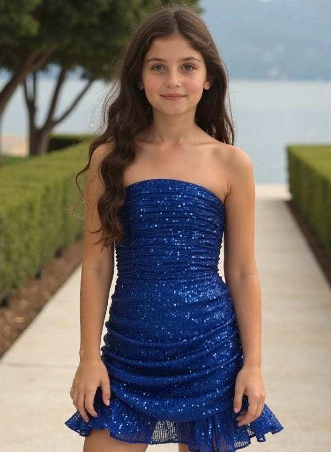 Gold Rush NYC Tween Capri Blue Ophelia Dress