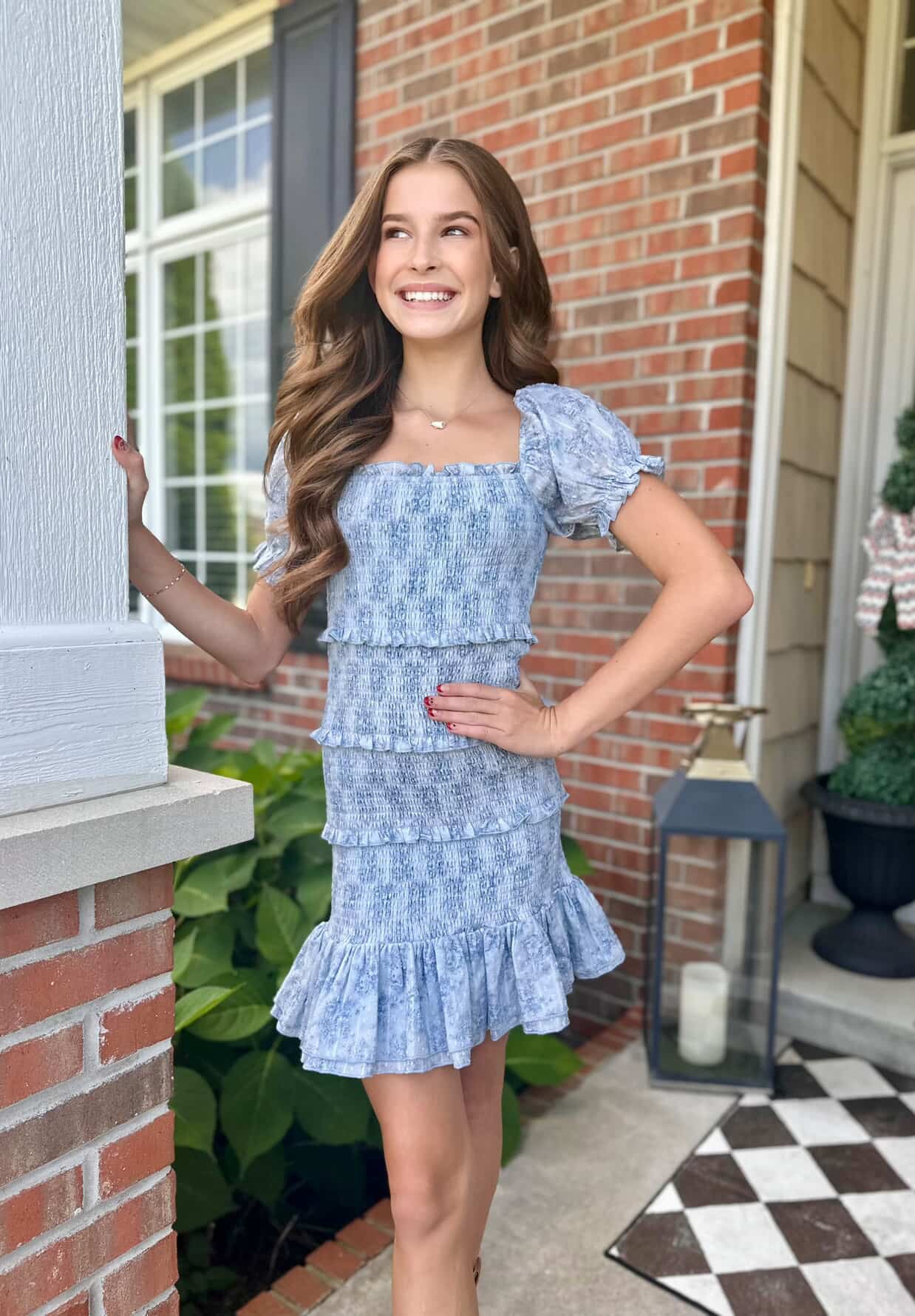 Summer Loving Milou Dress- Blue Mini Roses