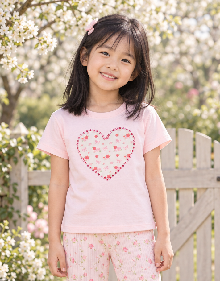 Sweet Wink Pink Rose Print Flare Legging