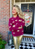 Tweenstyle Burgandy & Gold Sequin Football Sweatshirt