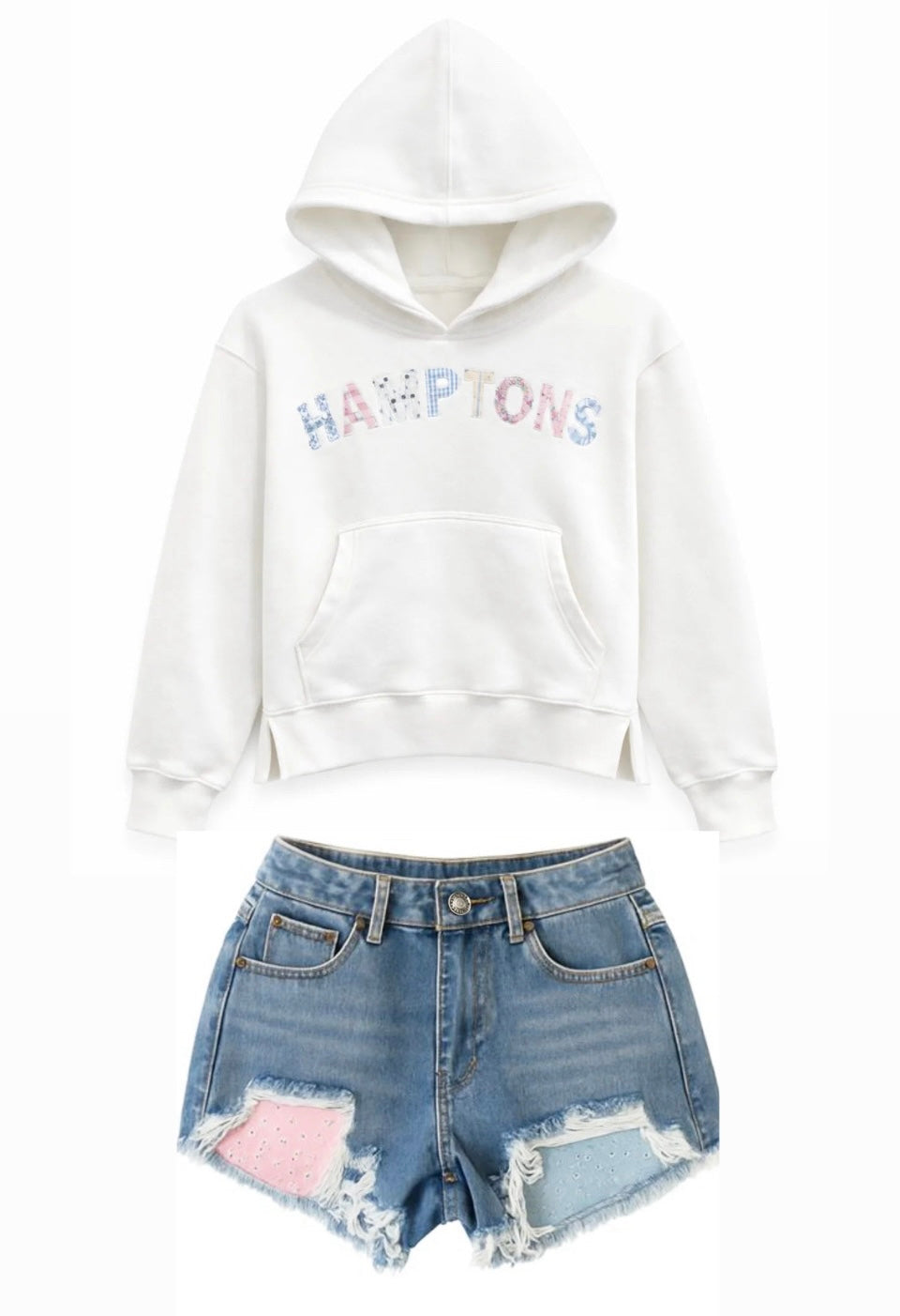 KatieJ NYC Tween Patchwork Hamptons Hoodie