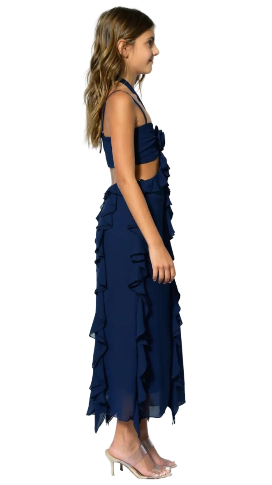 KatieJ NYC Tween Everly Cutout Maxi Dress - Evening Blue