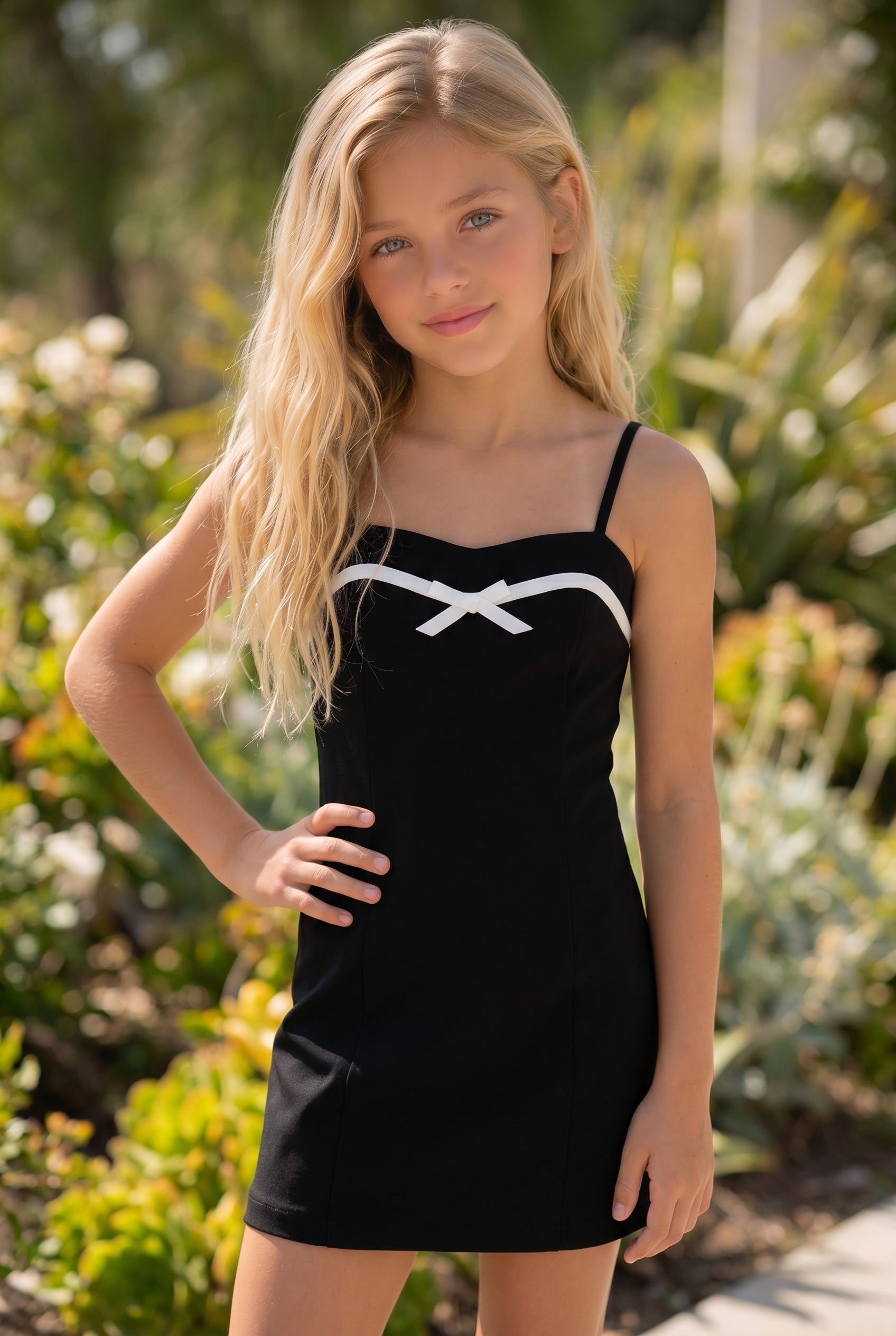 Katie J NYC Tween Jayda Sweetheart Dress | Black & White