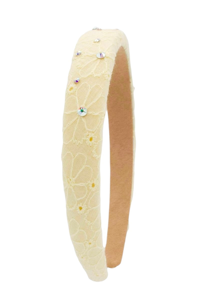 Bari Lynn Padded Eyelet Headband - Lemon