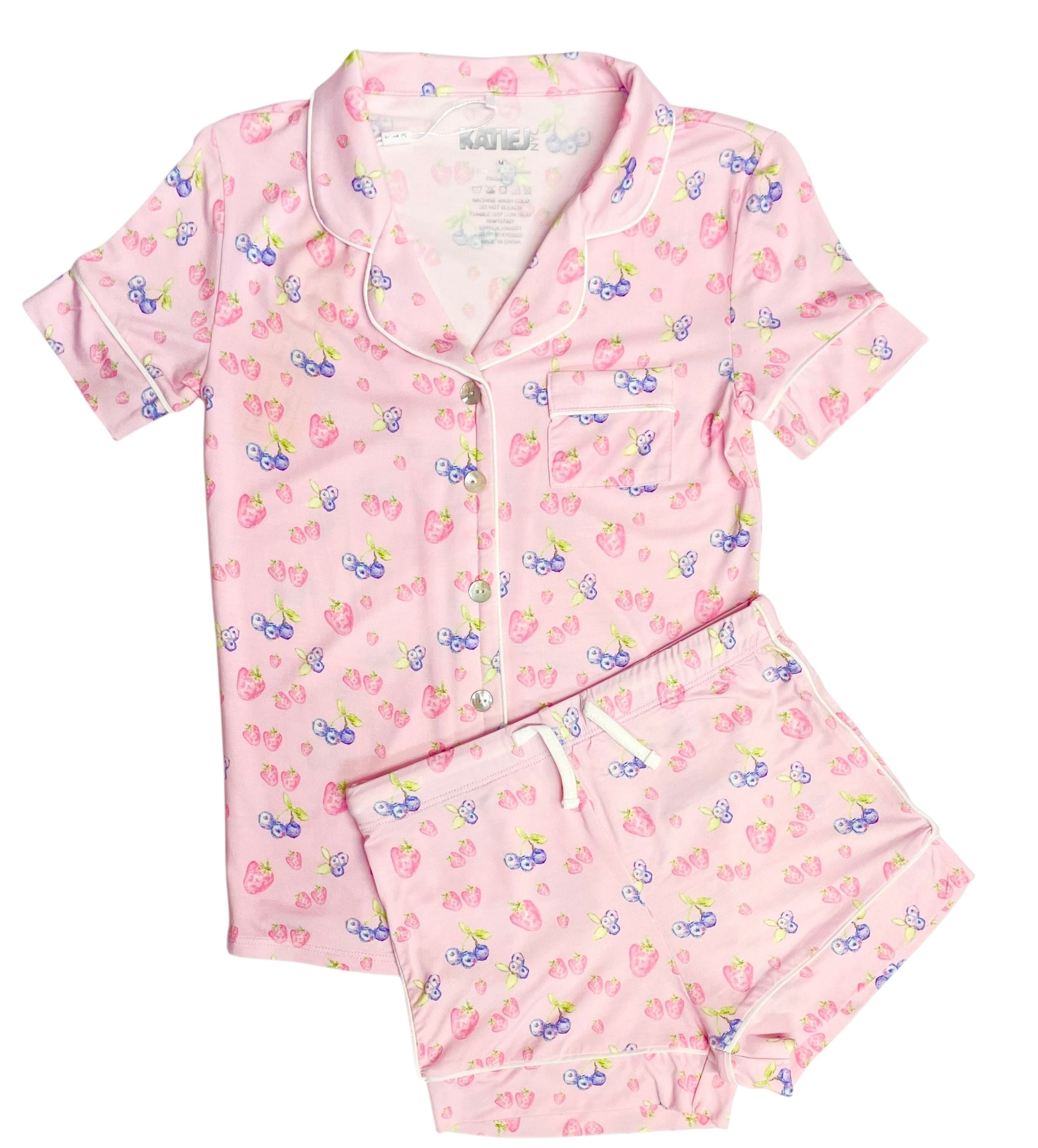 KatieJ NYC Lynn Short Set - Berries & Cream