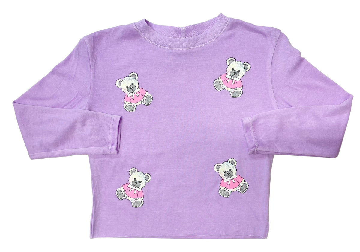 Camiseta con gráfico de osito de peluche de Firehouse Clothing - Lavanda