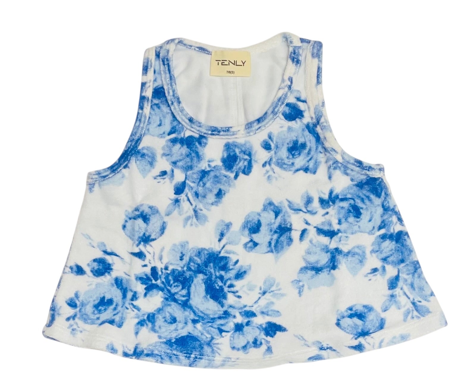 Tenly Tween Terry Racerback Flutter Tank- Deja Blue