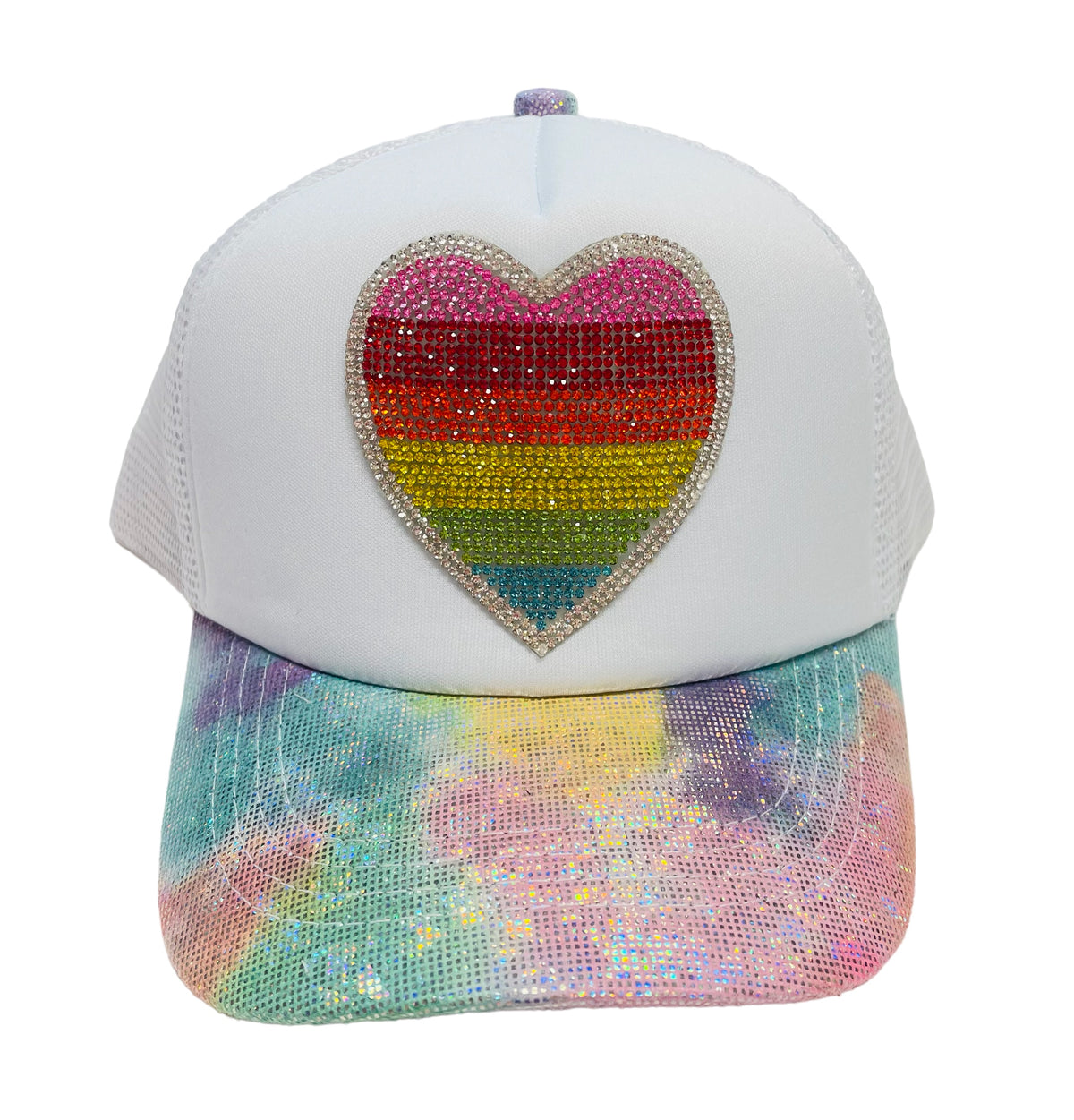 Bari Lynn Rainbow Heart Trucker Hat * Toddler &amp; Tween