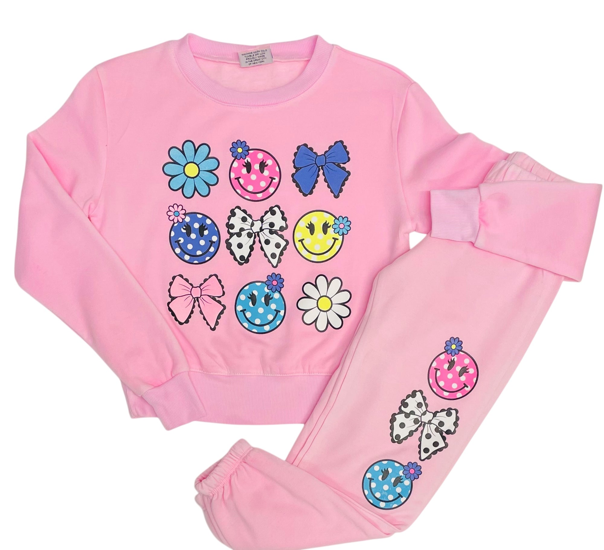 Firehouse Girls Daisy Toss Sweatshirt - Ice Pink