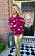 Tweenstyle Burgandy & Gold Sequin Football Sweatshirt