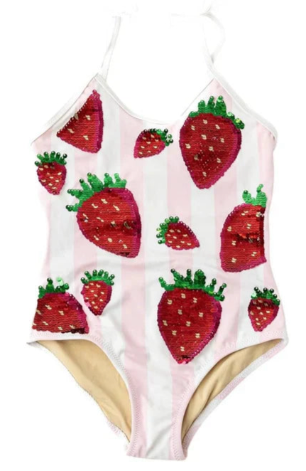 Shade Critters Flip Sequins Strawberry One Piece Swimsuit