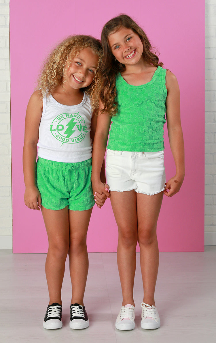 Flowers By Zoe Kelly Green Daisy Textured Short