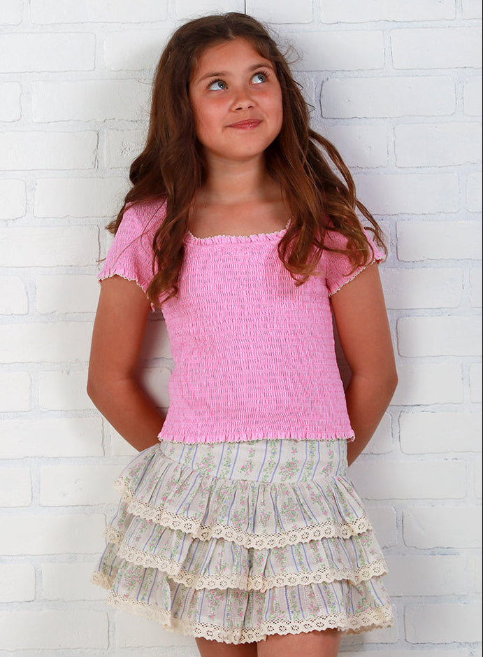 KatieJ NYC Helena Smocked Top - Pink