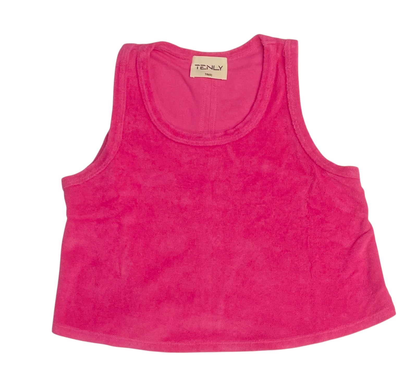 Tenly Tween Terry Racerback Flutter Tank- Dragon Fruit