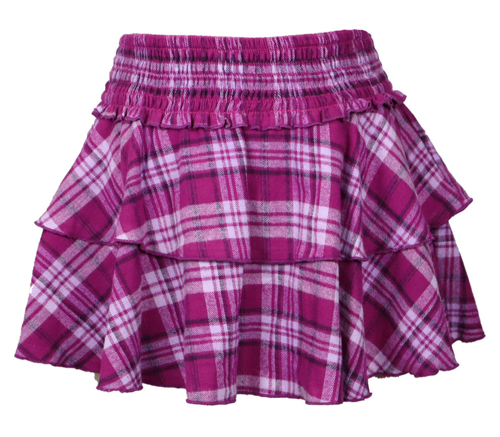 Flowers By Zoe Magenta Plaid Skirt