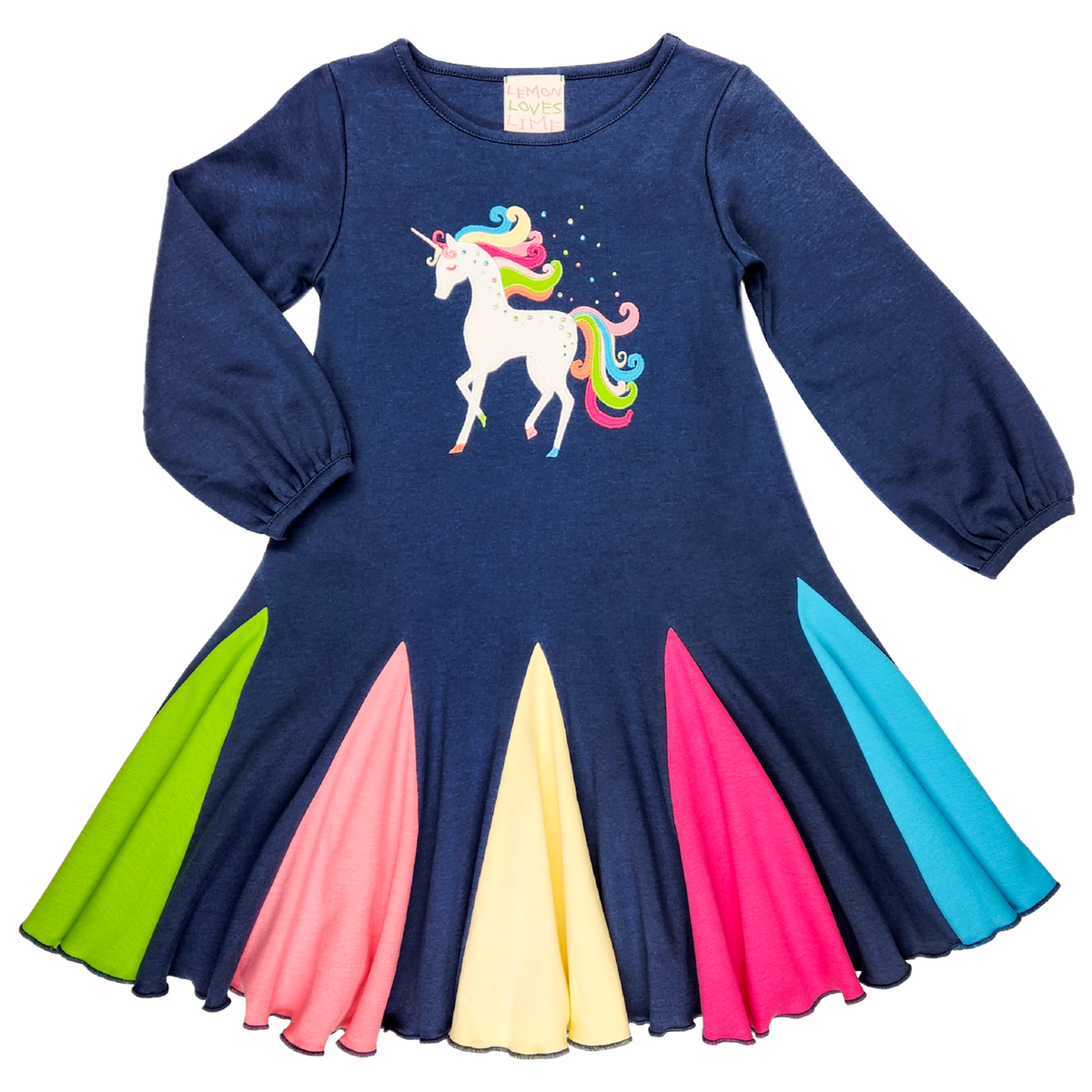 Vestido-insignia con el mensaje &quot;Lemon Loves Lime&quot; &quot;Be A Unicorn&quot;