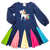 Vestido-insignia con el mensaje "Lemon Loves Lime" "Be A Unicorn"