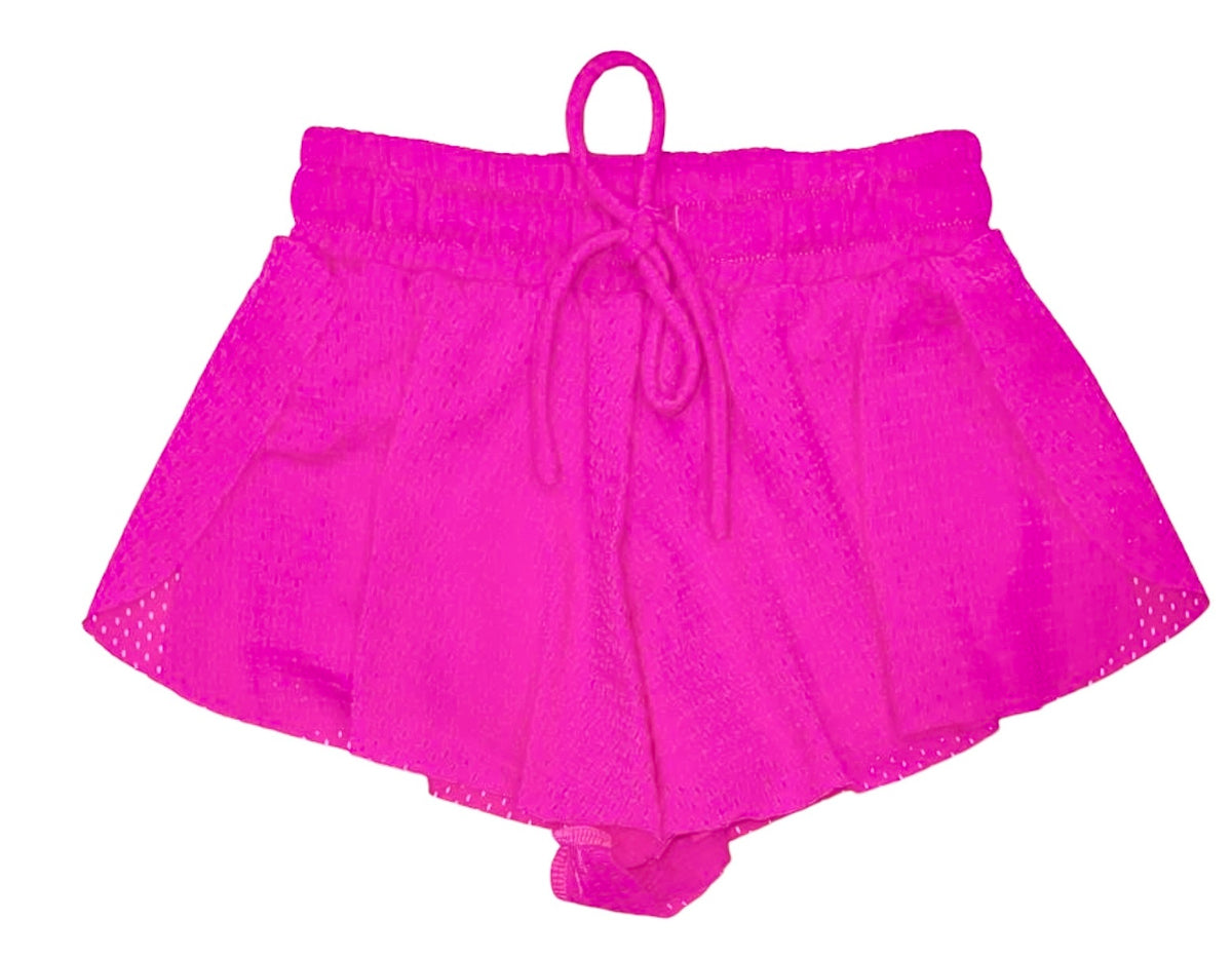 Flowers By Zoe Hot Pink Mesh Fly Away Shorts * RESTOCKED*