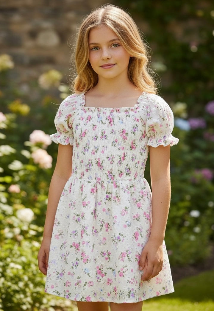 Flowers By Zoe Floral Bouquet Eyelet Dress