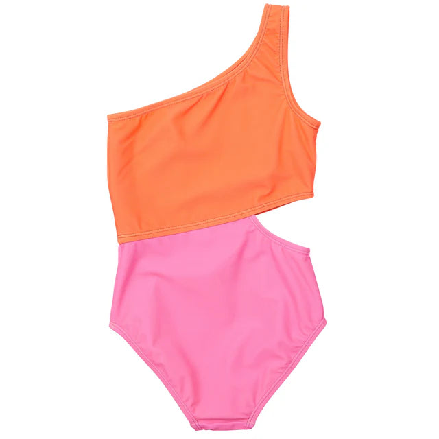 Snapper Rock Candy Colorblock One Shoulder Swimsuit