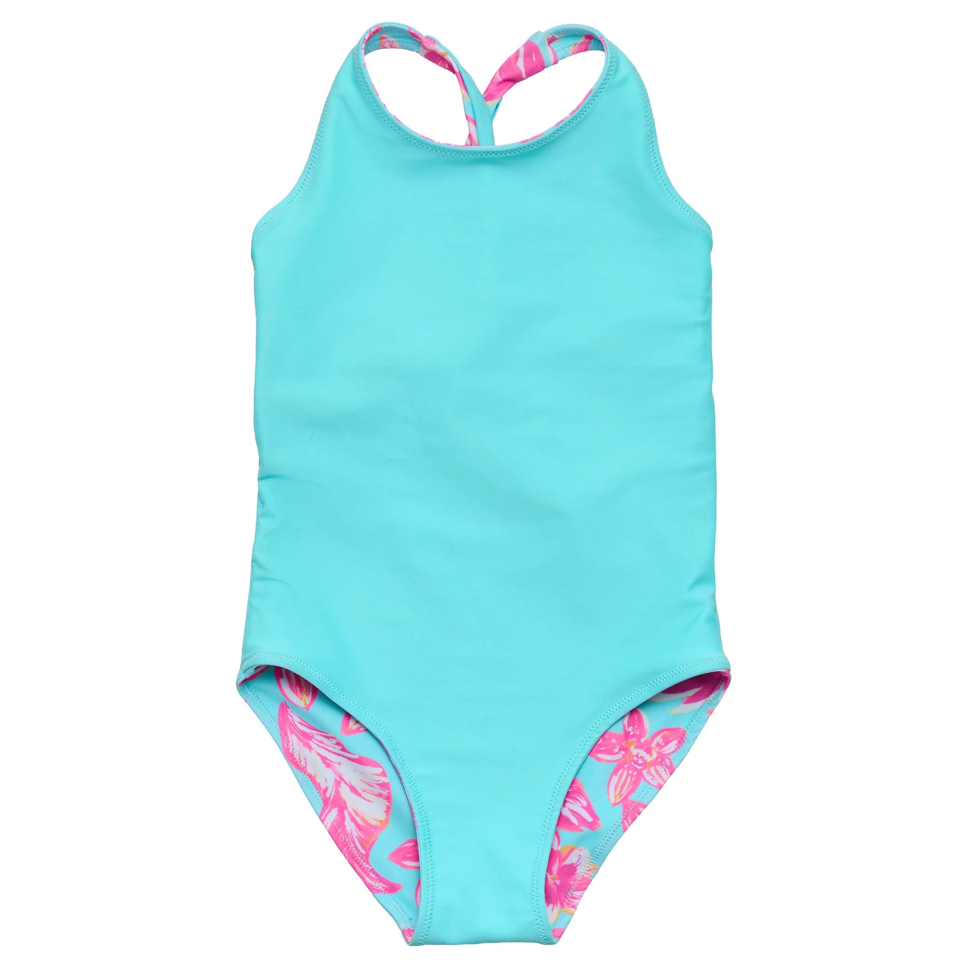 Snapper Rock Tween Tropical Glow X Back 1pc Swimsuit * Reversible *
