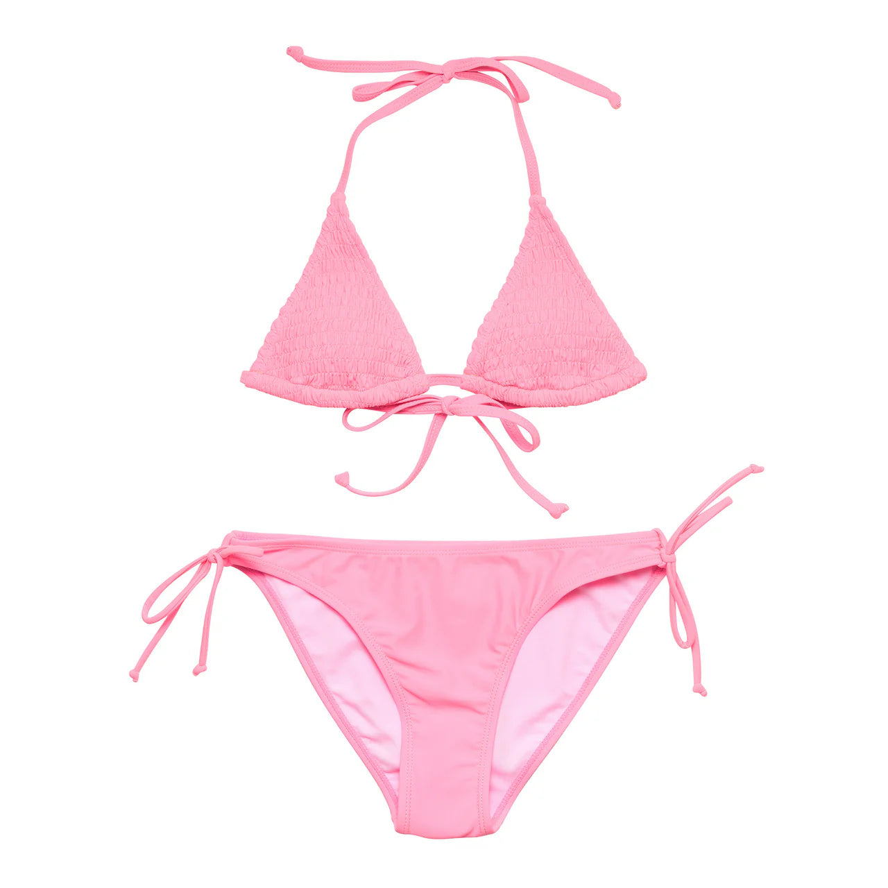 Snapper Rock Pink Shirred Triangle Tween Bikini