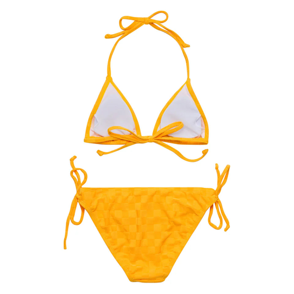Snapper Rock Check Me Out Marigold Tween Triangle Bikini