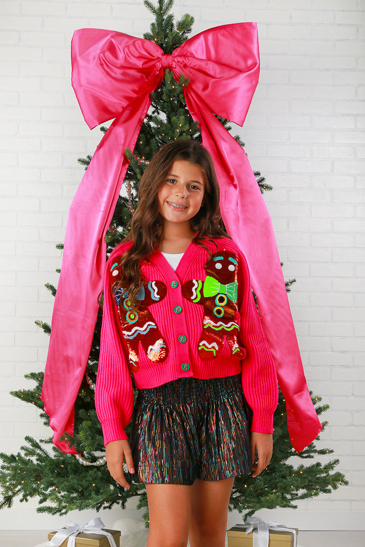 Queen Of Sparkles Kids Gingerbread Cardigan