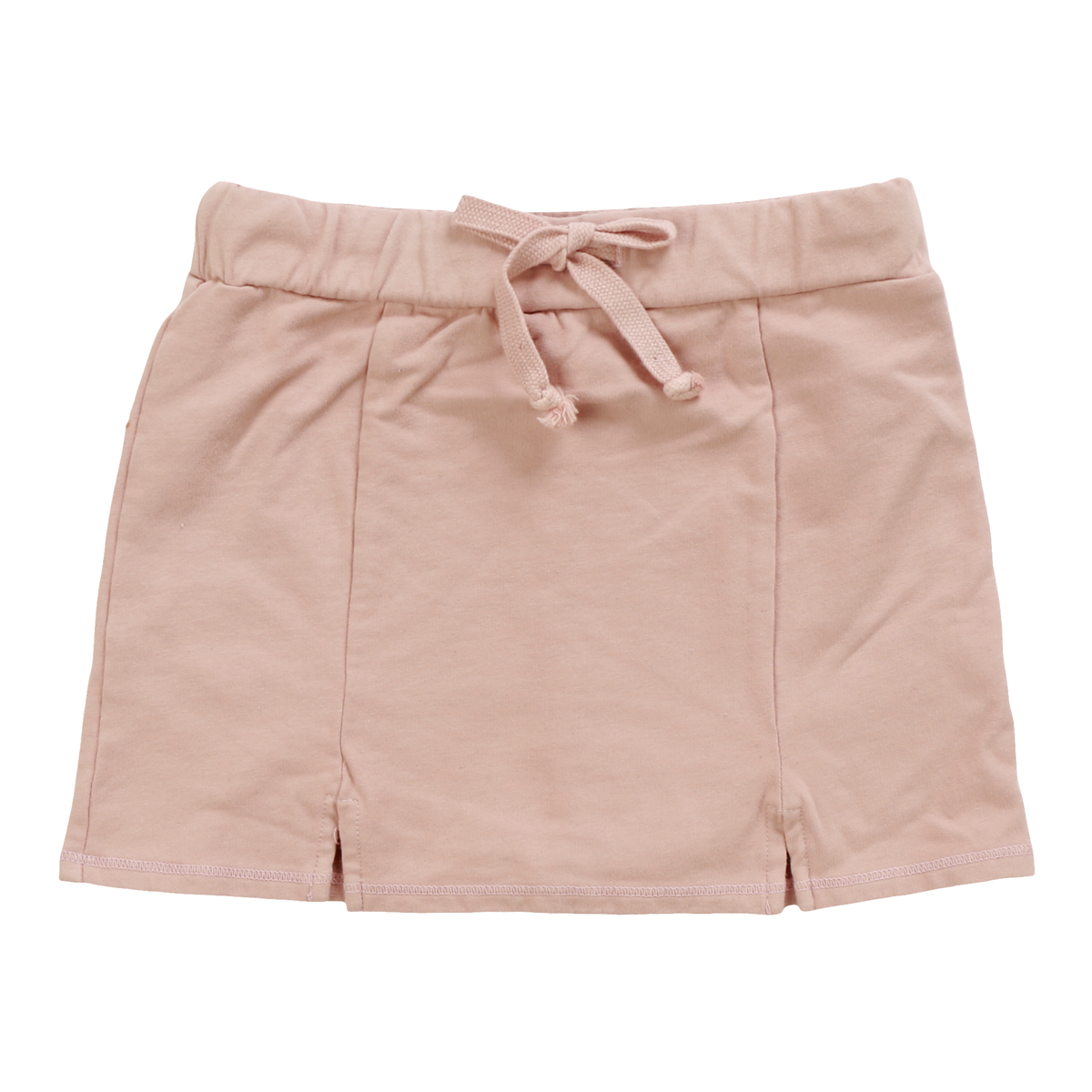 Soft girls skort featuring elastic waist and faux drawstring detail