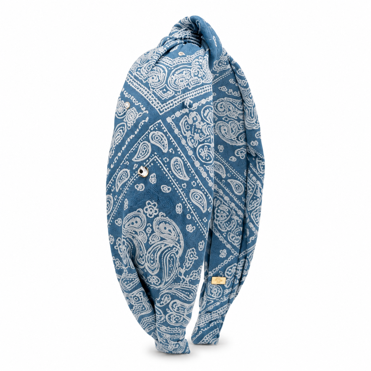 Girls Denim Bandana Knot Headband | Western Hair Accessory