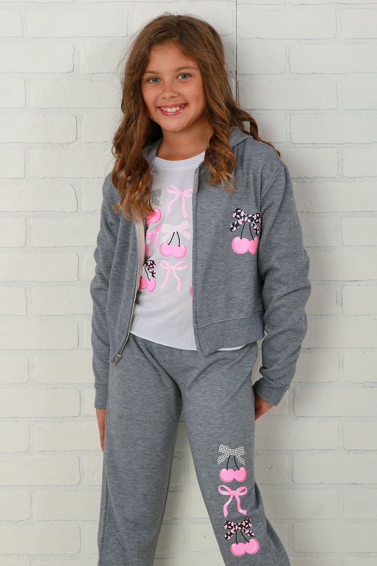 Firehouse White Nine Cherry + Bows Long Sleeve Tee