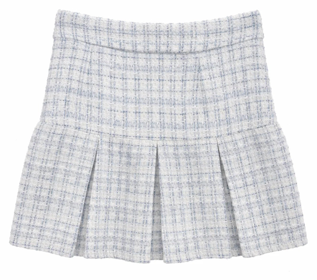 katiej Plaid skirt on a white background