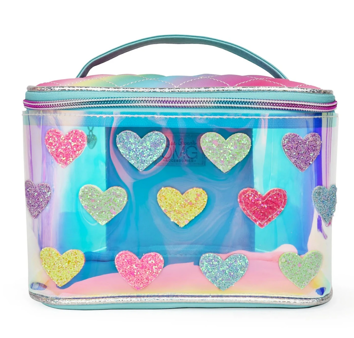 Bolsa de lona mediana transparente esmaltada &#39;Beach&#39;