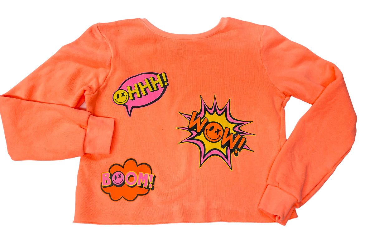 Love Junkie Orange Boom Crewneck Sweatshirt