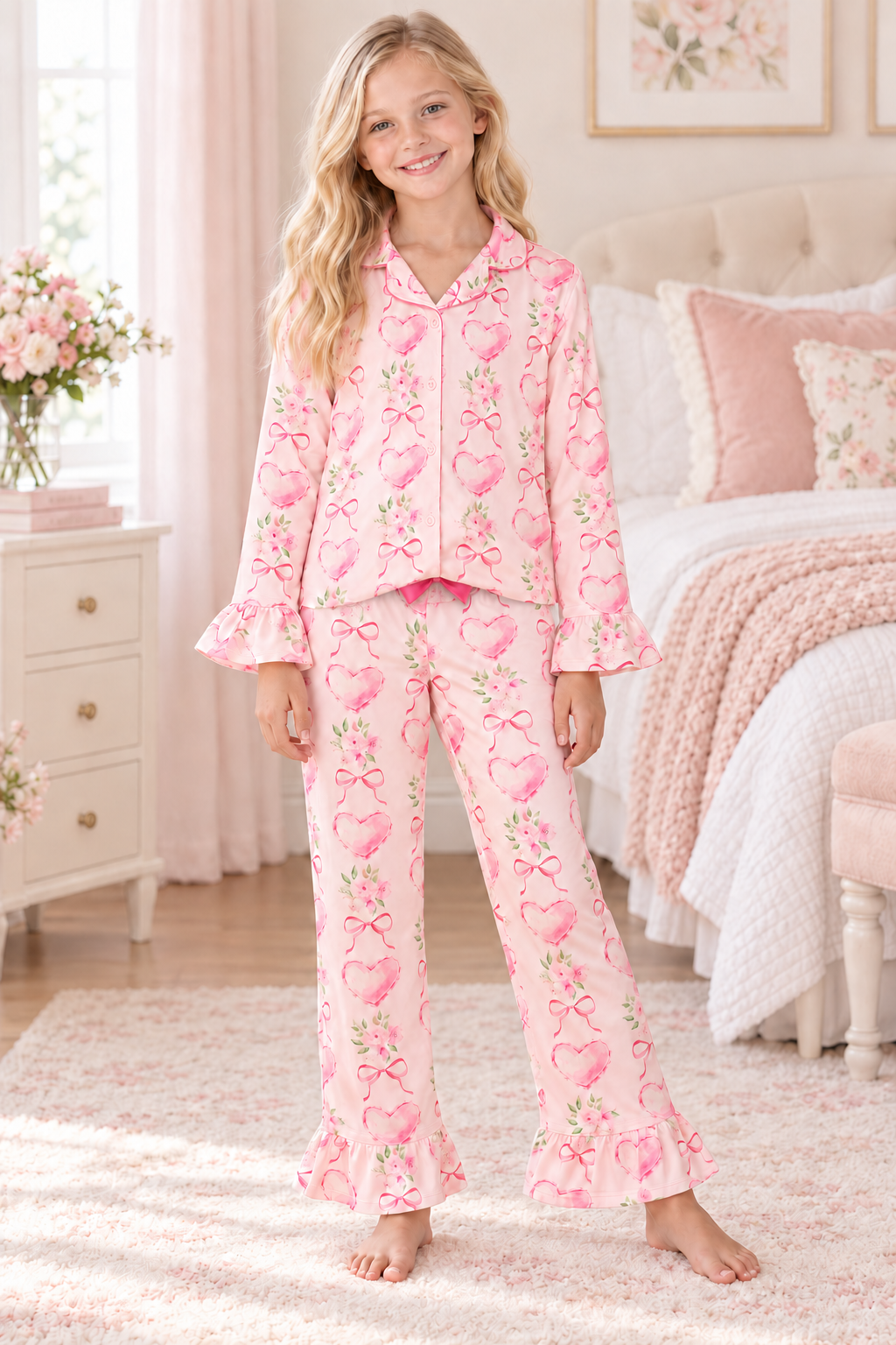 Sweet Wink Heart Floral Trellis Lounge Set - Mommy & Me * Now in Tween Sizes *