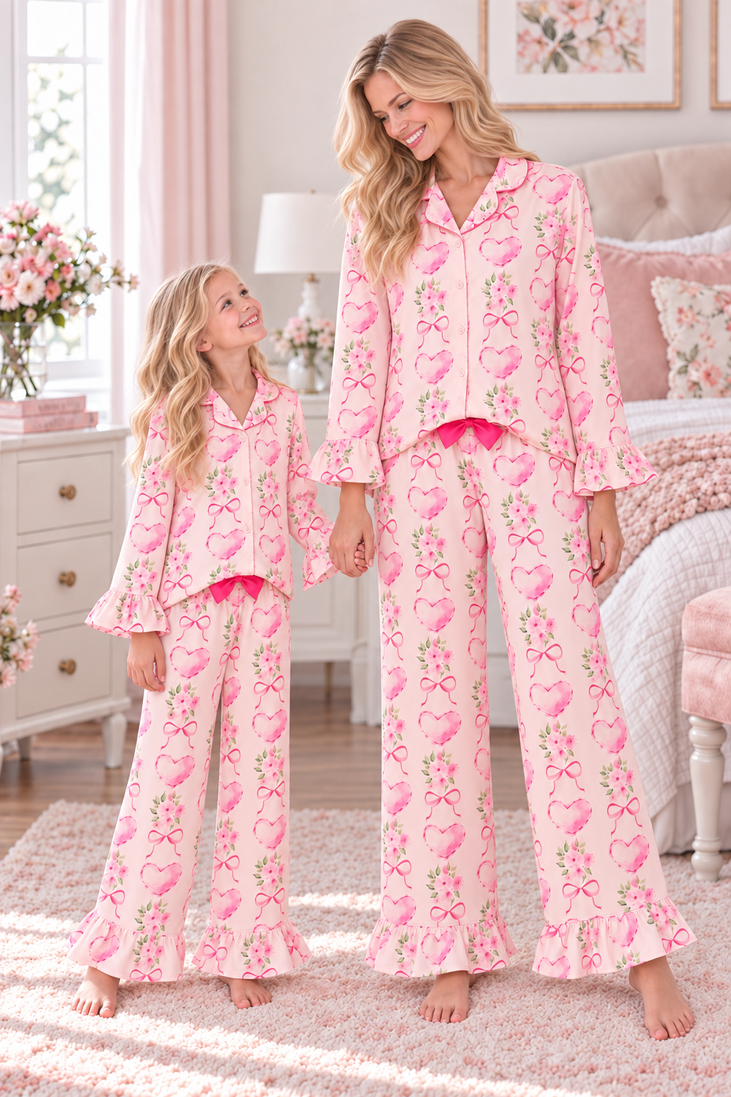 Sweet Wink Heart Floral Trellis Women's Lounge Set * Mommy + Me *