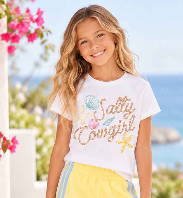 KatieJ NYC Tween Boxy Baby Tee - Salty Cowgirl