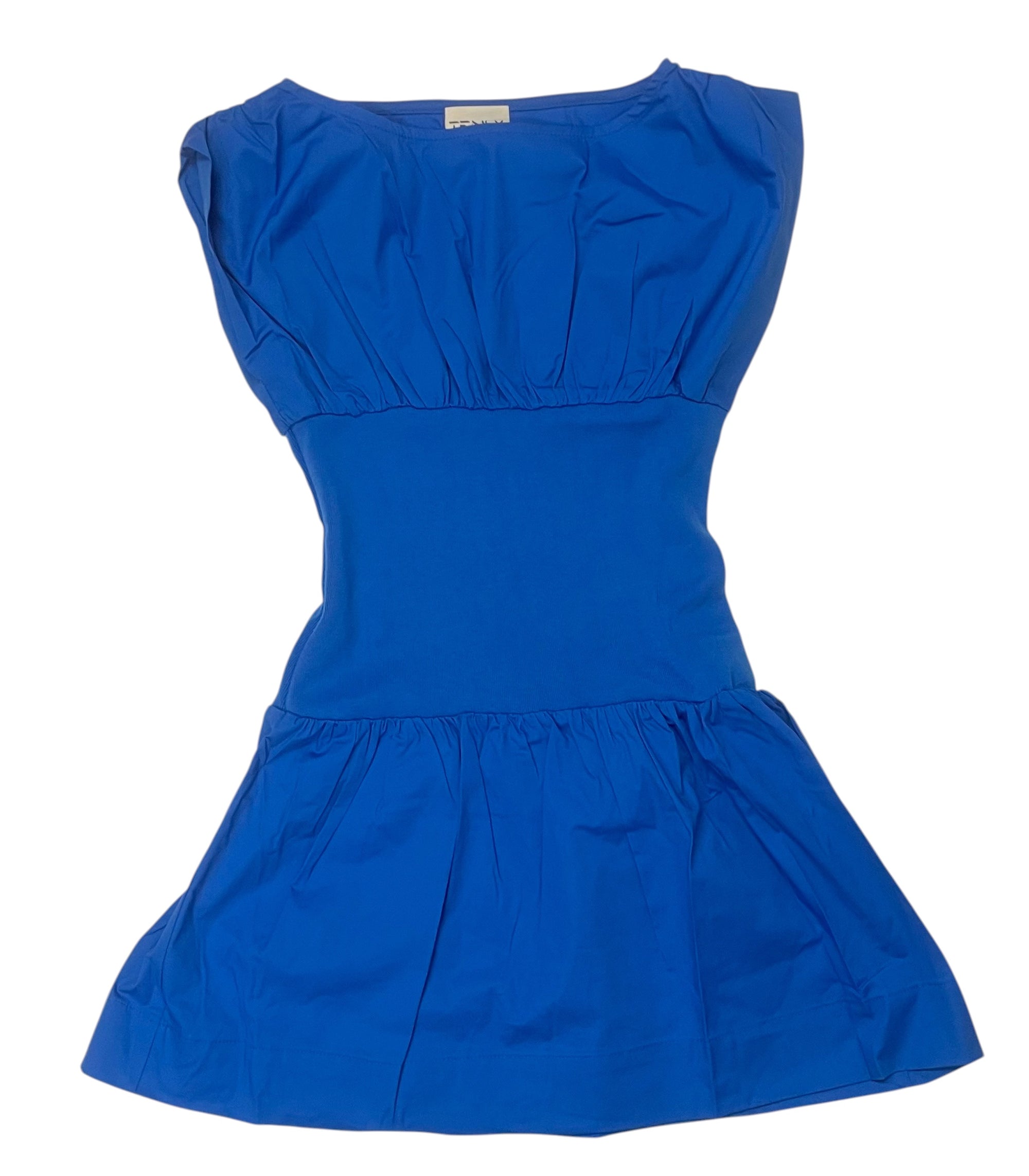 Tenly Tween Poplin Mini Dress- Bali Blue