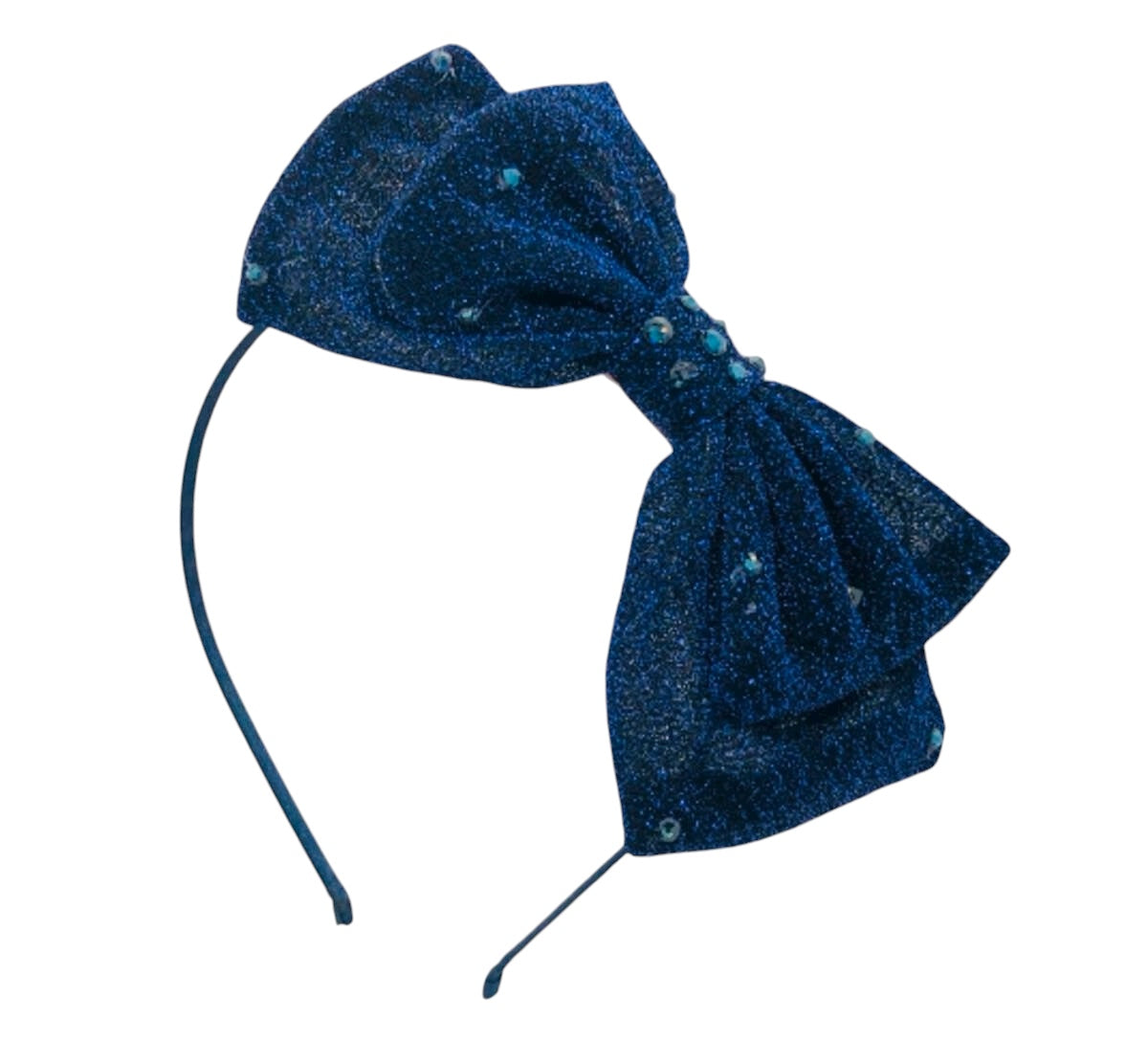 Bari Lynn Navy Sparkle Bow Headband