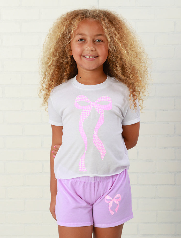 Firehouse NY Girls Grape + Pink Coquette Bow Short-Size 5