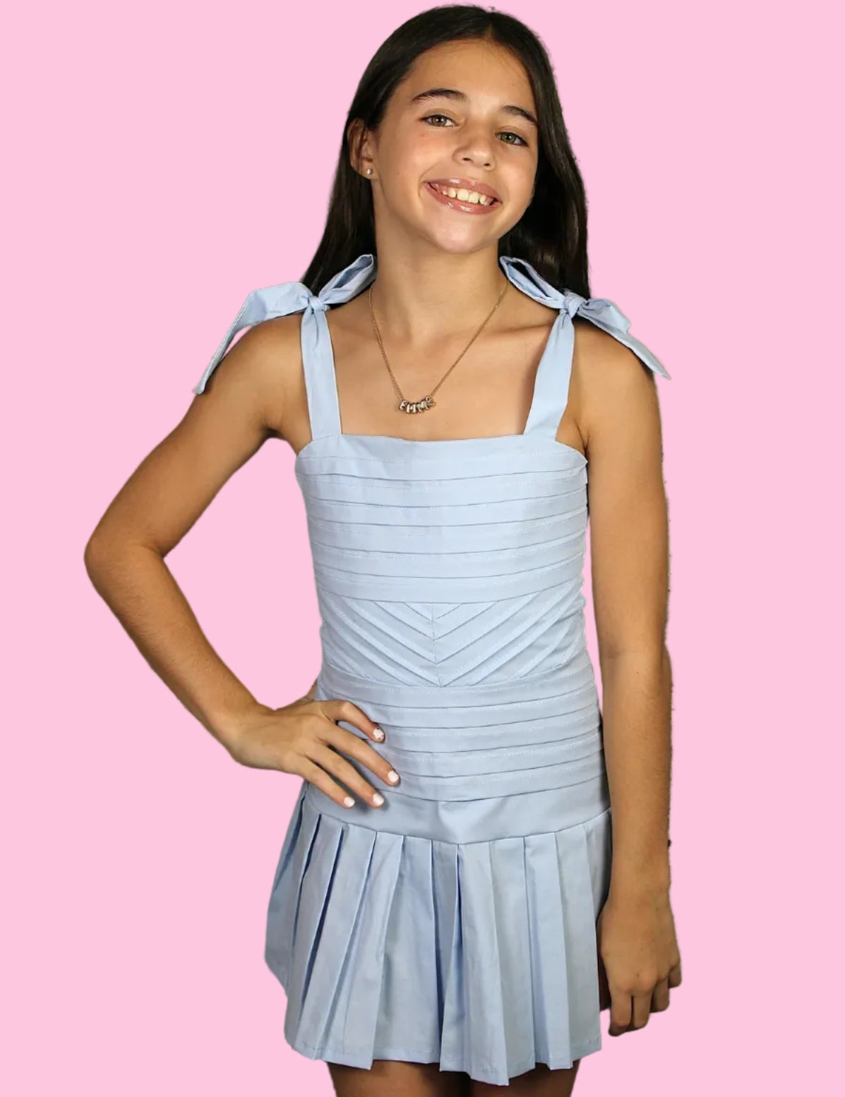 If So Tween Cross Pleats Dress If So Tween Cross Pleats Dress