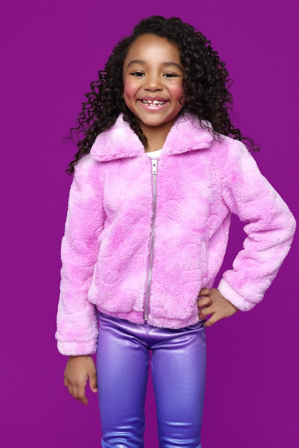 Mia New York Purple Tie Dye Sherpa Jacket