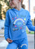 Firehouse Clothing Make You Smile Hooded Sweatshirt- Neon Blue