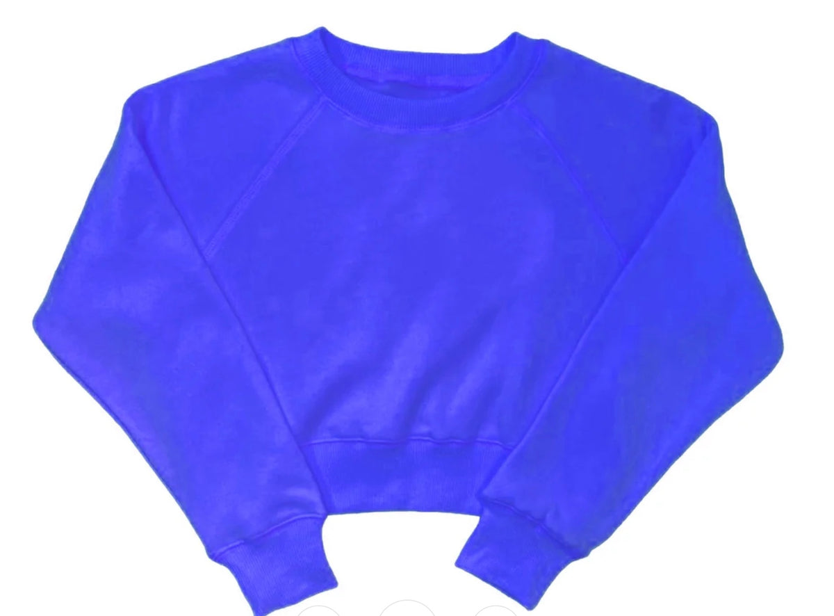 KatieJ NYC Dylan Crewneck Sweatshirt - Electric Blue