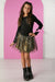 Imoga Helen Black & Gold Heart Tulle Skirt- Size 12